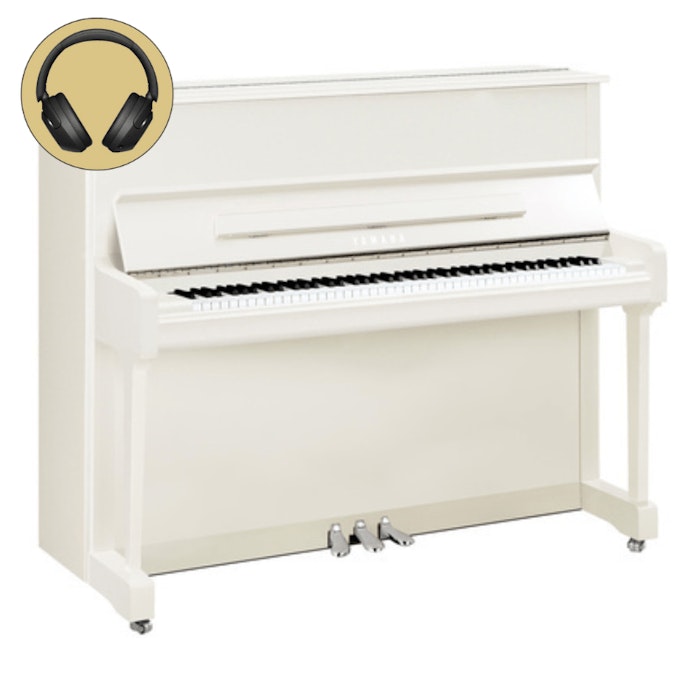 Yamaha P121 SH3 PWHC chroom silent piano (wit hoogglans) | Trustpilot 9.6!