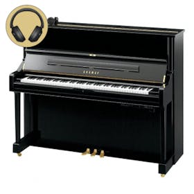 Yamaha U1 SH2 PE messing silent piano (zwart hoogglans) 