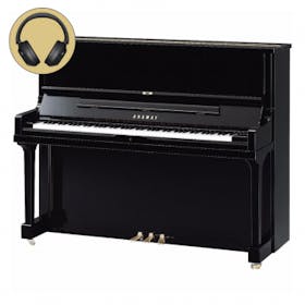 Yamaha SE122 PE messing silent piano (zwart hoogglans) 