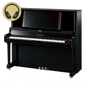 Yamaha YUS5 PE messing silent piano (zwart hoogglans) 