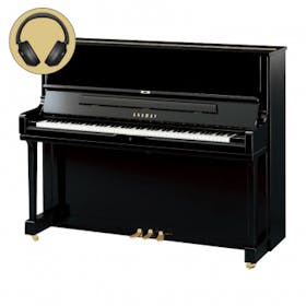Yamaha YUS1 PE messing silent piano (zwart hoogglans) 
