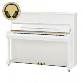 Yamaha U1 SH3 PWH messing silent piano (wit hoogglans) 