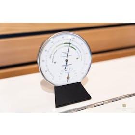 Oostendorp Hygrometer en thermometer met zwart voetstuk