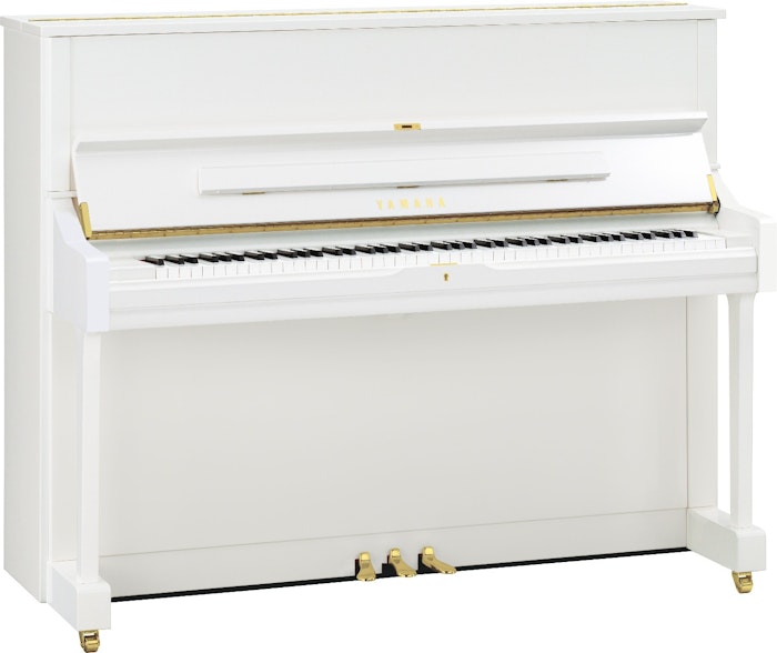 Yamaha U1 Q  PWH messing piano (wit hoogglans) 