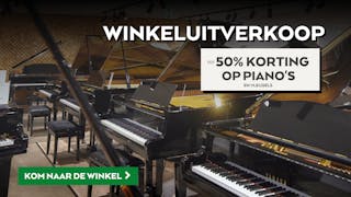 Verhuisuitverkoop bij Oostendorp Muziek: hoge kortingen op akoestische piano's en vleugels